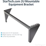 StarTech.com 2U 19in Steel Vertical Wall Mount Equipment Rack Bracket - Black