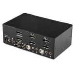 2 Port Dual DisplayPort USB KVM Switch with Audio