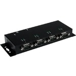 StarTech.com 4 Port USB to DB9 RS232 Serial Adapter Hub - Industrial DIN Rail and Wall Mountable