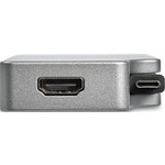 StarTech.com USB C Multiport Video Adapter 4-in-1 - 95W Power Delivery - Space Gray - Aluminum - 4K60Hz - Wrap-Around Cable - USB C Adapter CDPVDHMDPDP - USB C mul