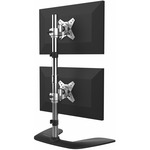 StarTech.com Vertical Dual Monitor Stand - For up to 27inch VESA Monitors - Aluminum - Height Adjustable - Tilt - Swivel - Dual Monitor Mount for 2 Monitor Desk Setup -