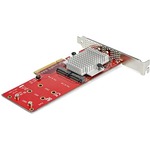 StarTech.com Dual M.2 PCIe SSD Adapter Card - x8 / x16 Dual NVMe or AHCI M.2 SSD to PCI Express 3.0 - M.2 NGFF PCIe m-key Compatible - Dual M.2 PCIe SSD adapter to