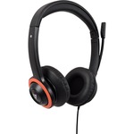 V7 Safe Sound HA530E Wired Over-the-head, On-ear Stereo Headset - Black, Red - Binaural