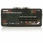 StarTech.com 4 Port Black USB KVM Switch Kit with Cables and Audio - 4 Port