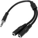 StarTech.com Slim Stereo Splitter Cable - 3.5mm Male to 2x 3.5mm Female - 1 x Mini-phone Male Stereo Audio