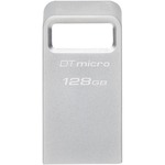 Kingston DataTraveler Micro 128 GB USB 3.2 Gen 1 Type A Flash Drive - Silver - 200 MB/s Read Speed