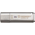 IronKey IKLP50 64 GB USB 3.2 Gen 1 Type A Flash Drive - Silver - XTS-AES, 256-bit AES - TAA Compliant - 145 MB/s Read Speed - 115 MB/s Write Speed