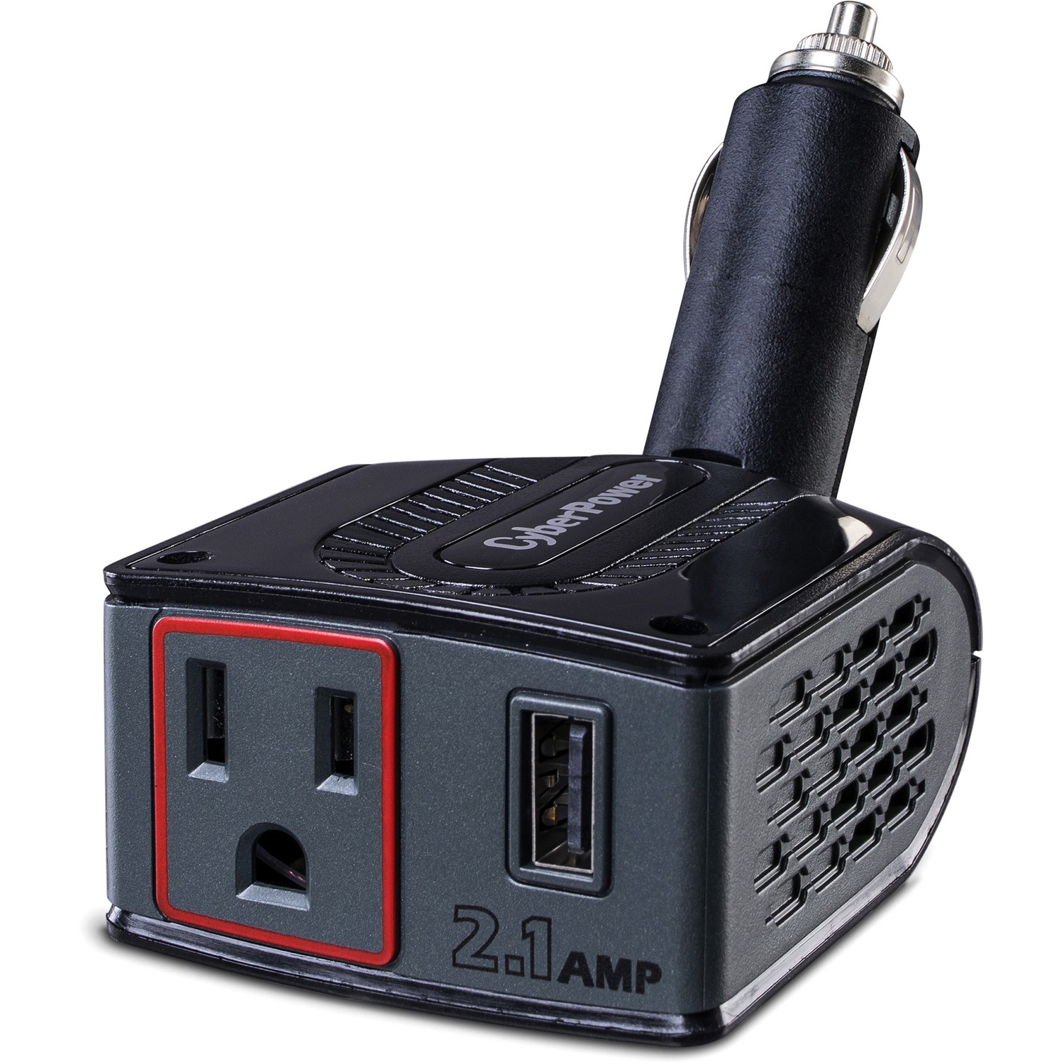 CyberPower CPS150BURC1 Mobile Power Inverter 150W with 2.1A USB Charger and Swivel Head - Input Voltage: 12 V DC - Output Voltage: 120 V AC - Continuous Power: 150 W