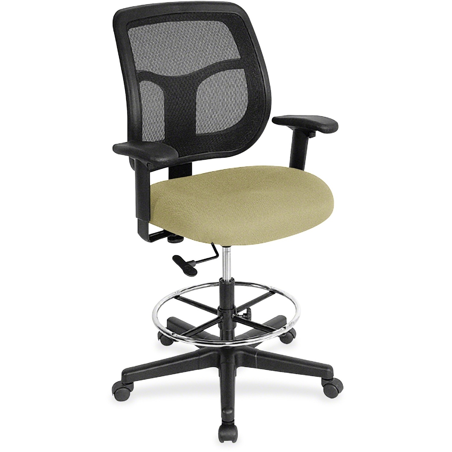 Eurotech Apollo DFT9800 Drafting Stool - Cocoa Seat Color - Fabric Seat Material - 5-star Base - 1 Each