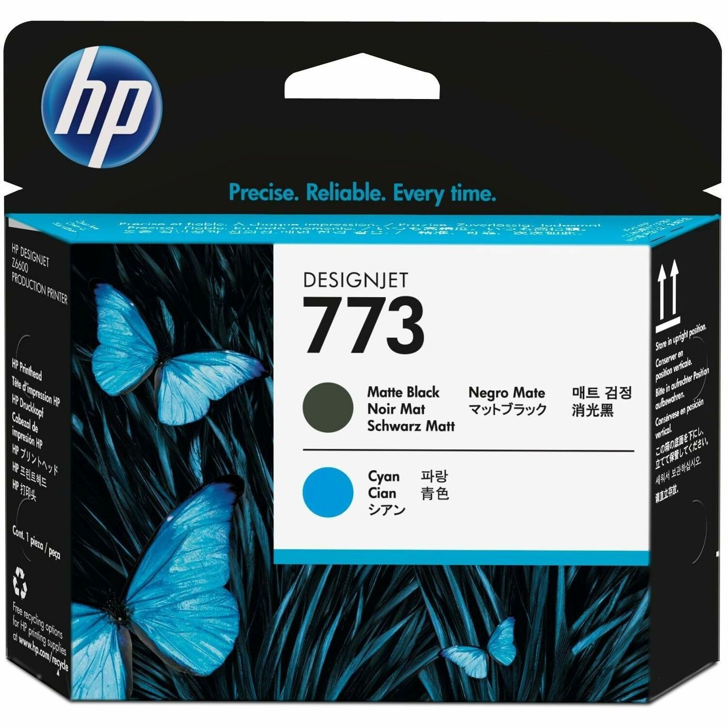 HP 773 Original Standard Yield Laser Printhead - Matte Black, Cyan - 1 / Pack