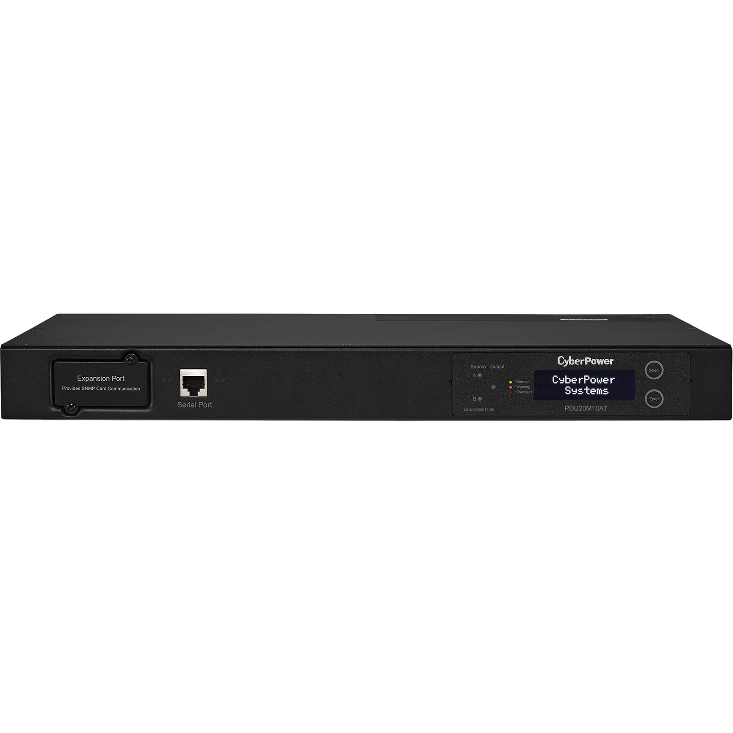 CyberPower PDU20M10AT Metered ATS PDU 120V 20A 1U 10-Outlets (2) 5-20P - Metered Auto Transfer Switch - NEMA 5-20P - 10 x NEMA 5-20R - 120 V AC - Network (RJ-45) - 1U - Horizontal - Rack-mountable