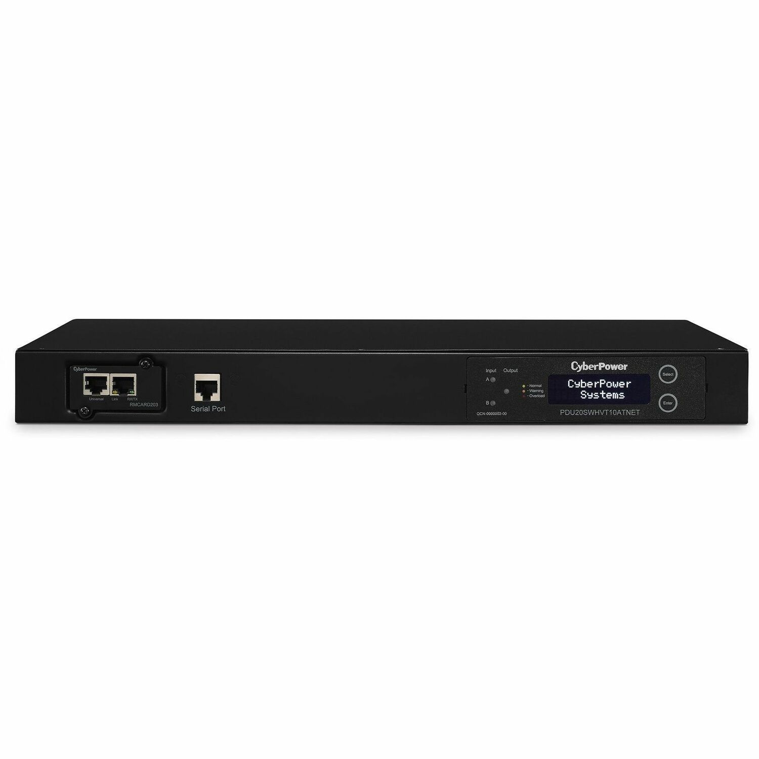 CyberPower PDU20SWHVT10ATNET Switched ATS PDU 200-240V 20A 1U 10-Outlets (2) L6-20P - Switched - NEMA L6-20P - 8 x IEC 60320 C13, 2 x IEC 60320 C19 - 230 V AC - 1U - Rack-mountable