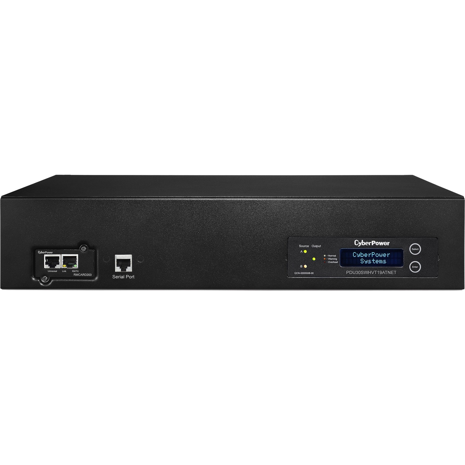 CyberPower PDU30SWHVT19ATNET Switched ATS PDU 200-240V 30A 2U 19-Outlets (2) L6-30P - Switched Auto Transfer Switch - NEMA L6-30P - 16 x IEC 60320 C13, 2 x IEC 60320 C19, 1 x NEMA L6-30R - 230 V AC - 2U - Rack-mountable