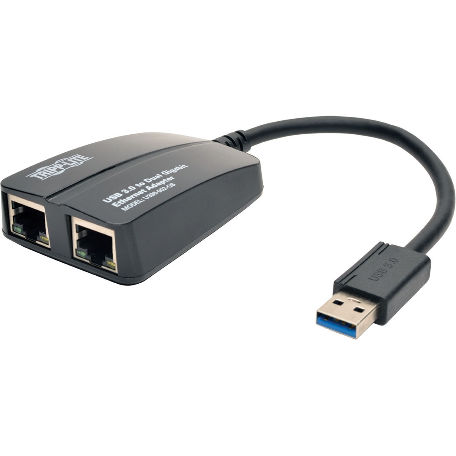 Tripp Lite USB 3.0 to Dual Port Gigabit Ethernet Adapter - USB 3.0 - 2 Port(s) - 2 - Twisted Pair - 10/100/1000Base-T - Desktop