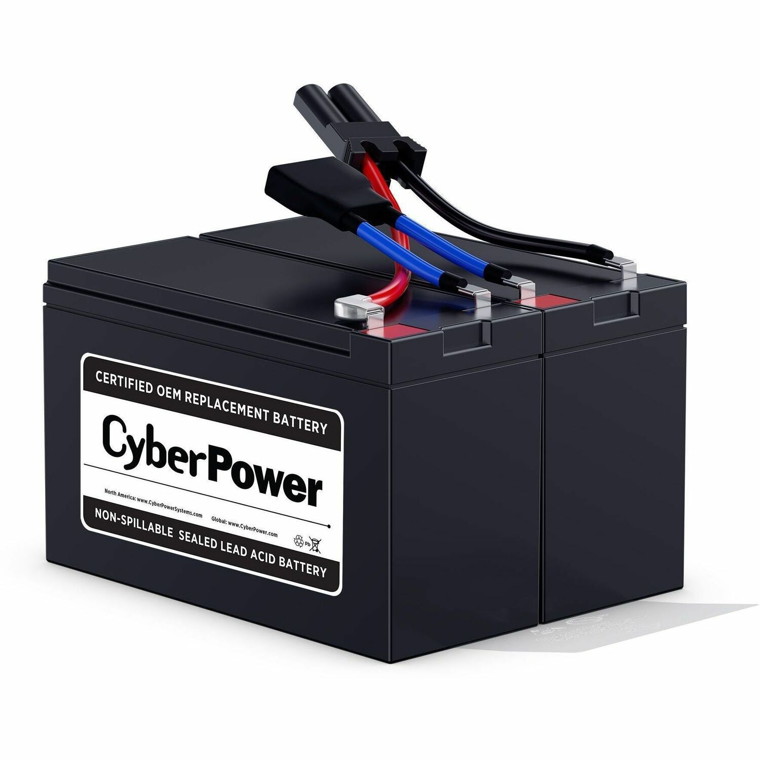 CyberPower RB1290X2B UPS Replacement Battery Cartridge for PR750LCD - 7000 mAh - 12 V DC - Lead Acid - Spill-proof/Maintenance-free - 3 Year Minimum Battery Life - 5 Year Maximum Battery Life