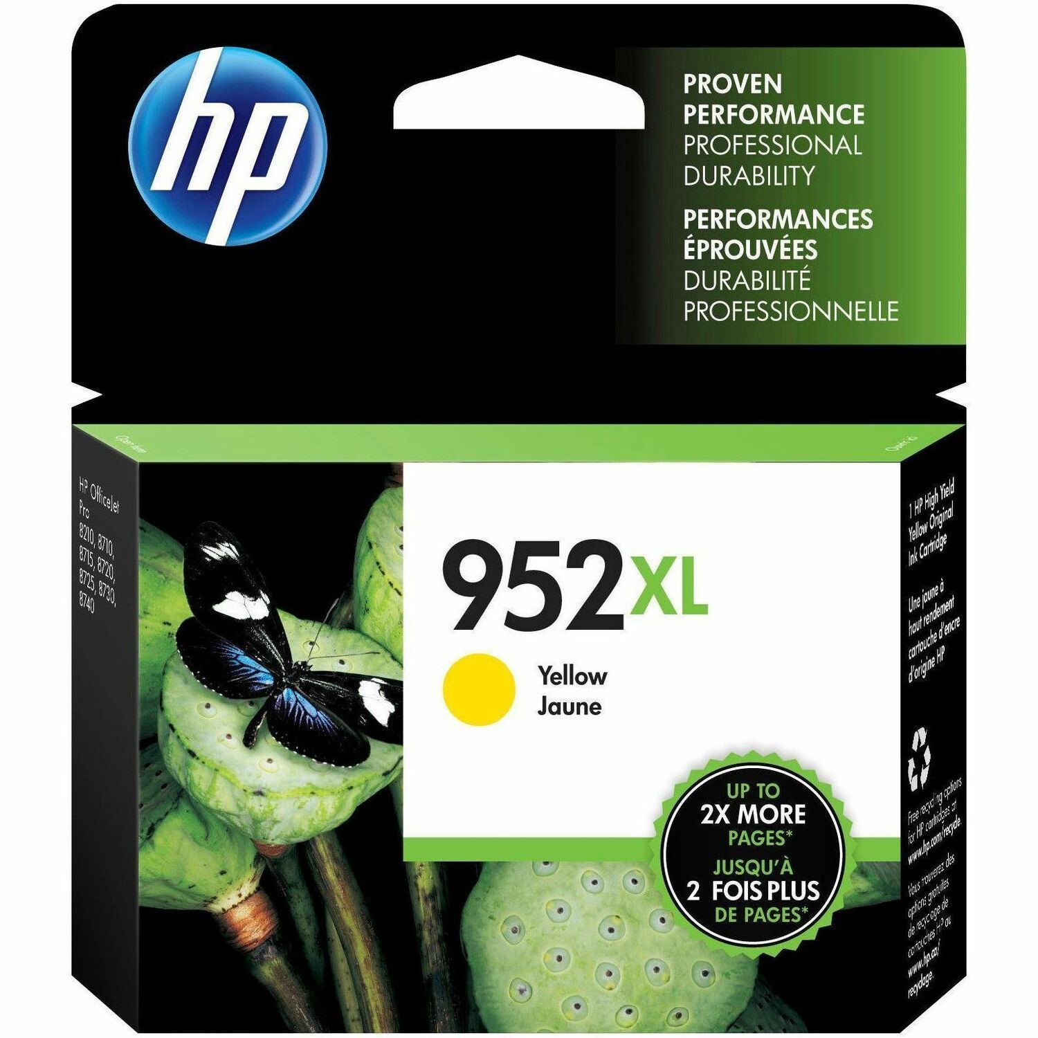 HP 952XL Original Ink Cartridge - Single Pack - Inkjet - High Yield - 1600 Pages - Yellow - 1 Pack