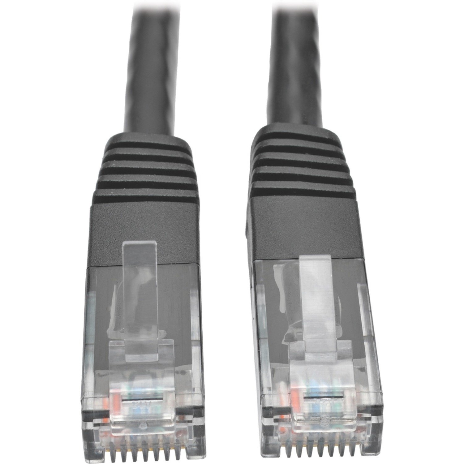 Tripp Lite Cat6 Gigabit Molded Patch Cable (RJ45 M/M), Black, 1 ft - 1 ft Category 6 Network Cable for Network Device, Router, Modem, Blu-ray Player, Printer, Computer - First End: 1 x RJ-45 Network - Male - Second End: 1 x RJ-45 Network - Male - 1 Gbit/s
