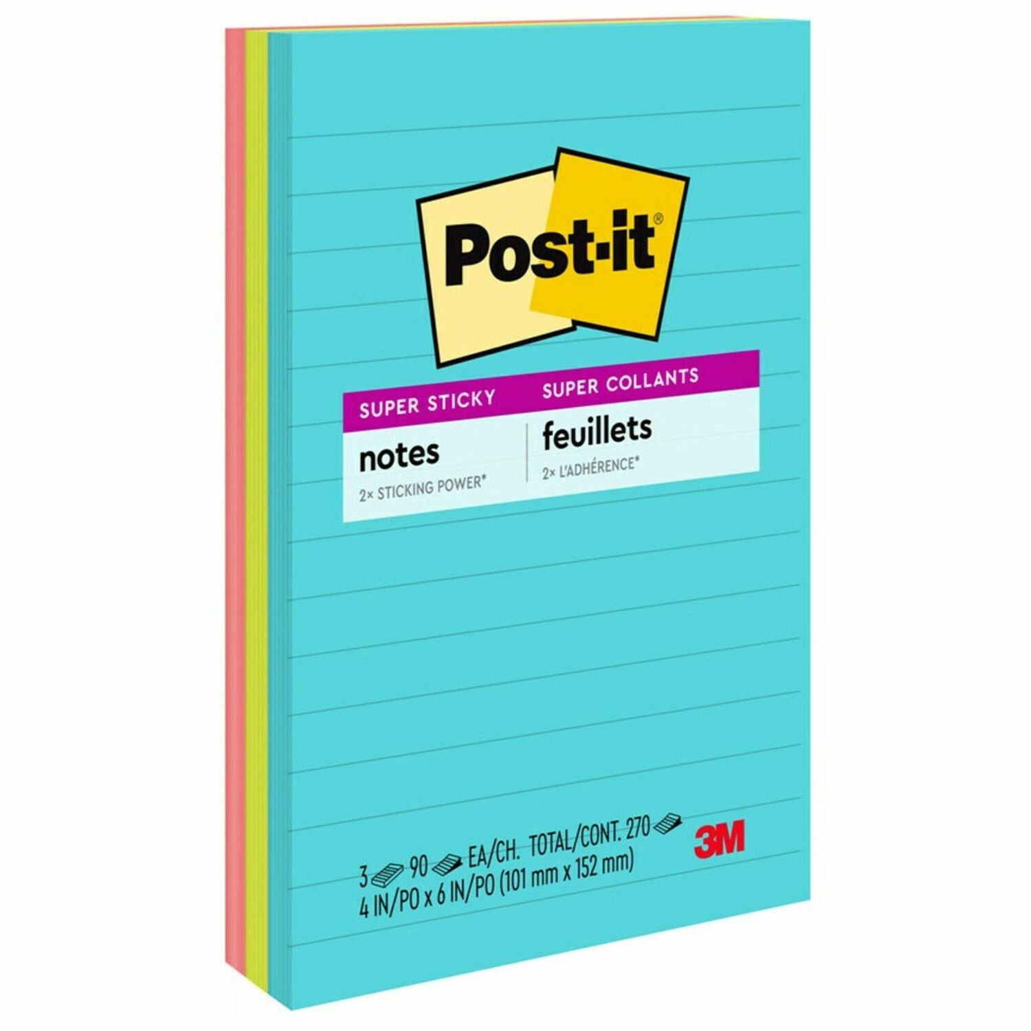 Post-it® Super Sticky Notes - Supernova Neons Color Collection - Sticky ...