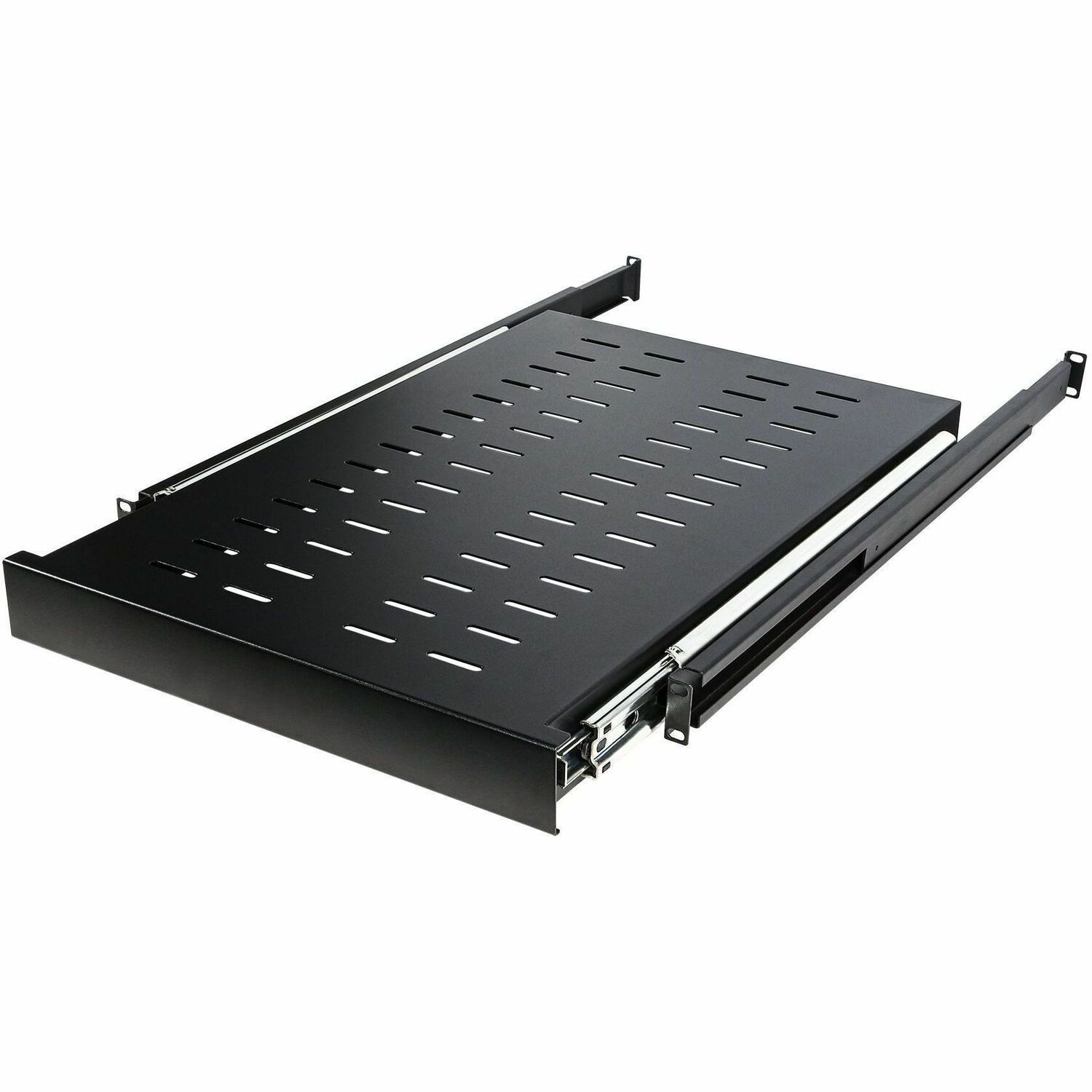 CyberPower Carbon CRA50003 Rack Shelf - For Monitor, Server - 1U Rack Height x 19" (482.60 mm) Rack Width x 40" (1016 mm) Rack Depth - Rack-mountable - Black - Cold-rolled Steel (CRS) - 59.87 kg Static/Stationary Weight Capacity