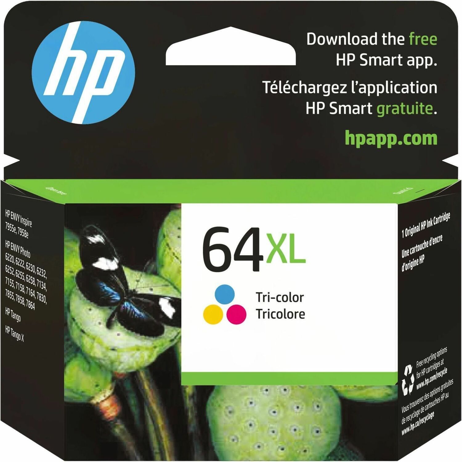 HP 64XL Original High Yield Inkjet Ink Cartridge - Tri-color - 1 Each - 415 Pages