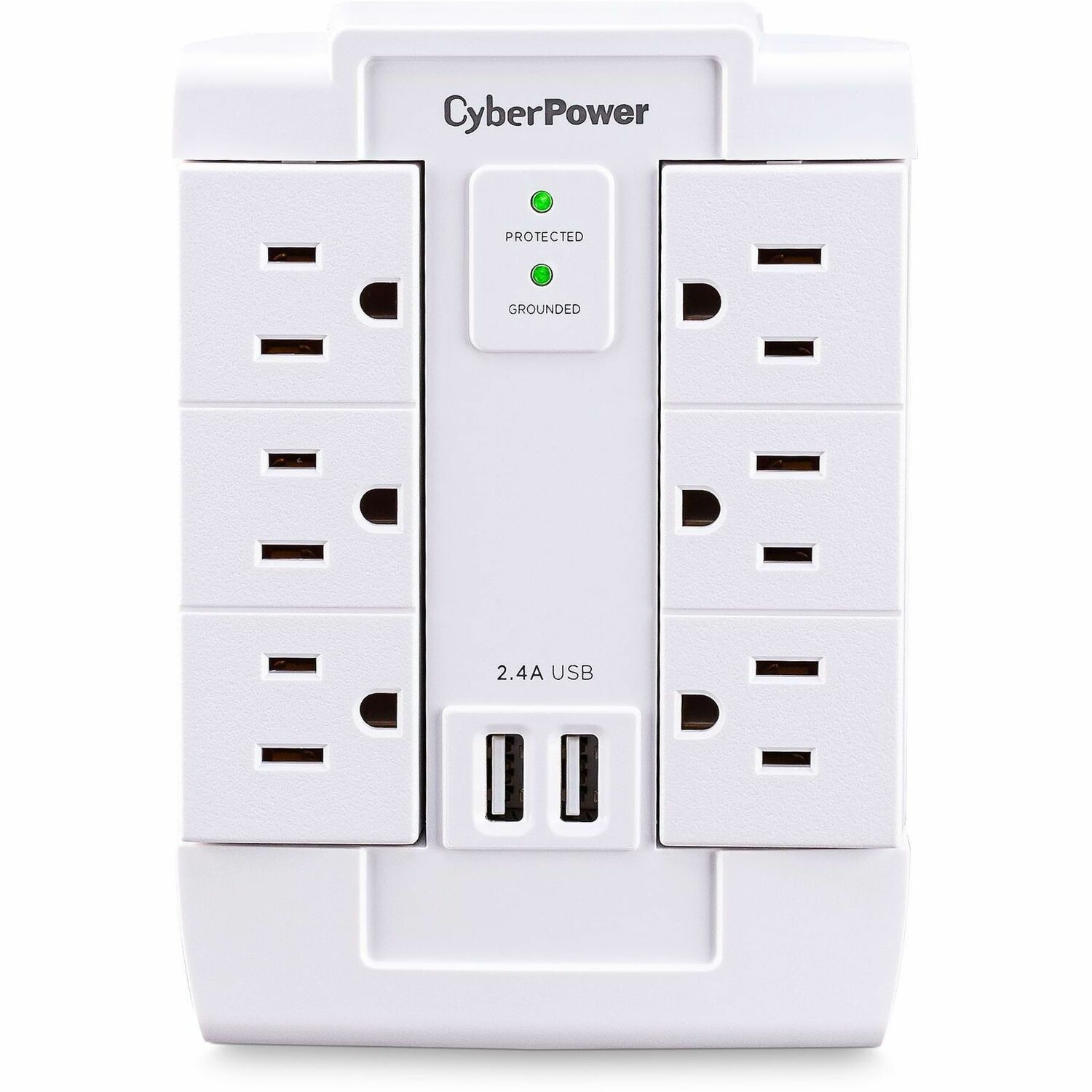 CyberPower Professional CSP600WSURC2 6 Outlets Surge Suppressor/Protector - 6 x NEMA 5-15R, 2 x USB - 1200 J - 120 V AC Input - 120 V AC, 5 V DC Output