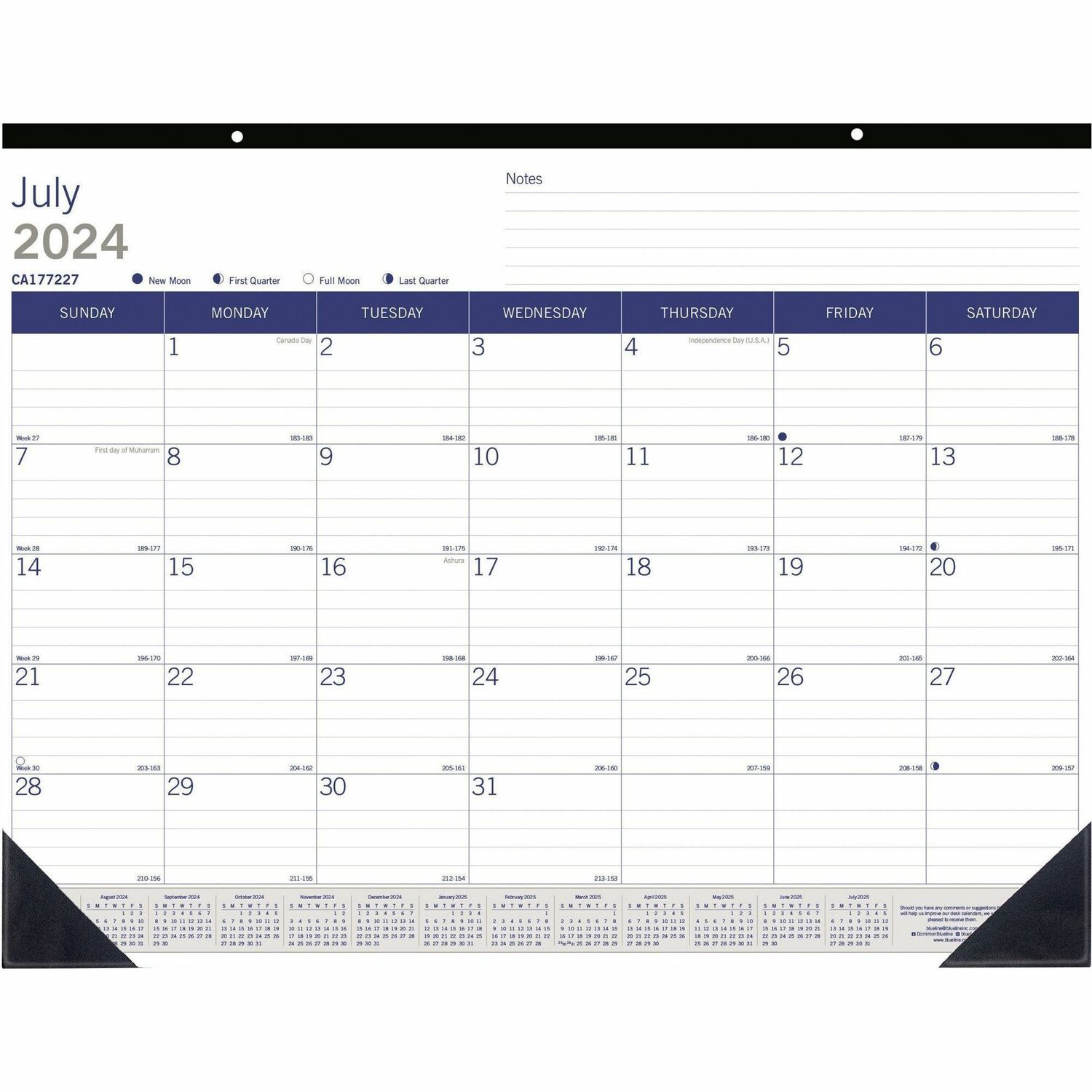 Blueline Duraglobe Academic Monthly Desk Pad Academic Planners Dominion Blueline Inc 4442