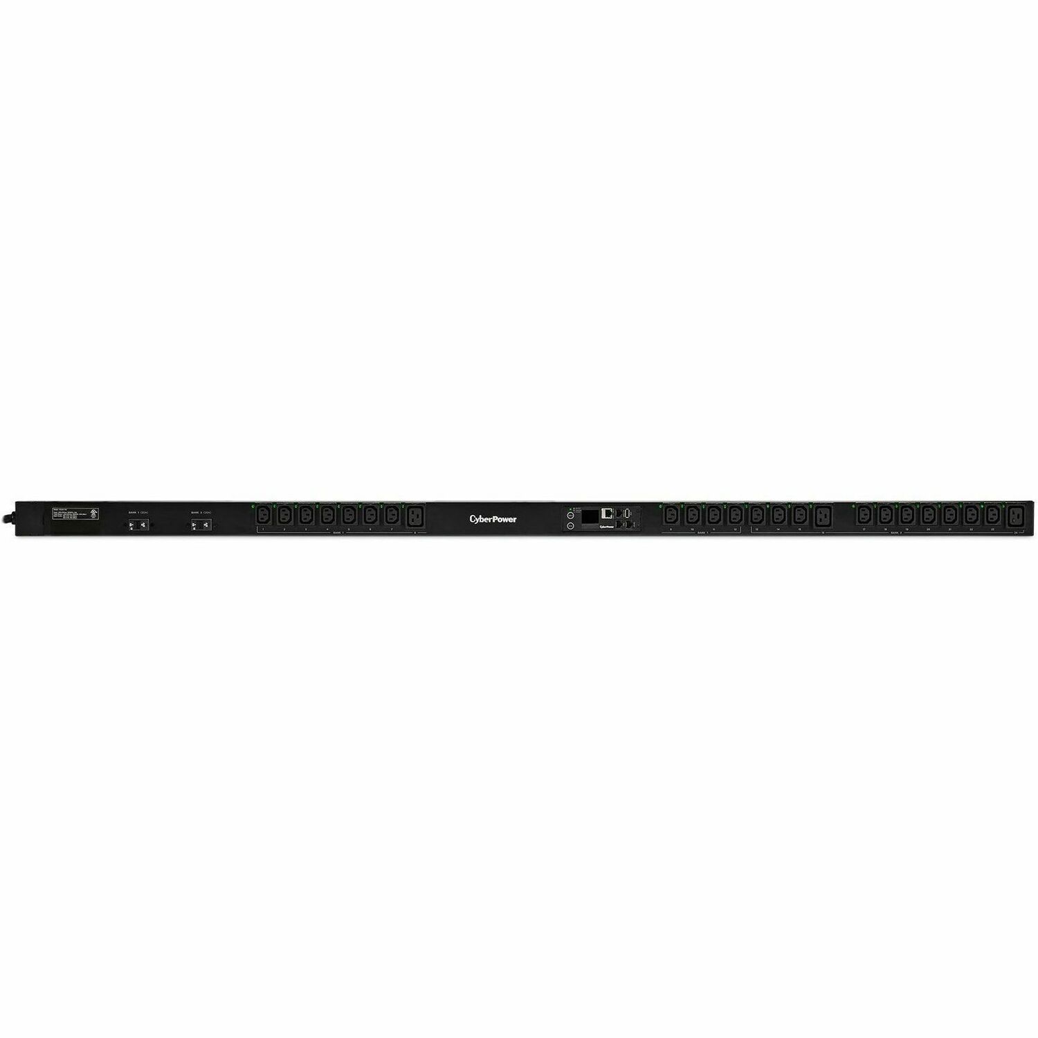 CyberPower PDU81105 24-Outlet PDU - Switched with Metered-by-Outlet - 21 x IEC 60320 C13, 3 x IEC 60320 C19 - 230 V AC - Network (RJ-45) - 0U - Rack-mountable