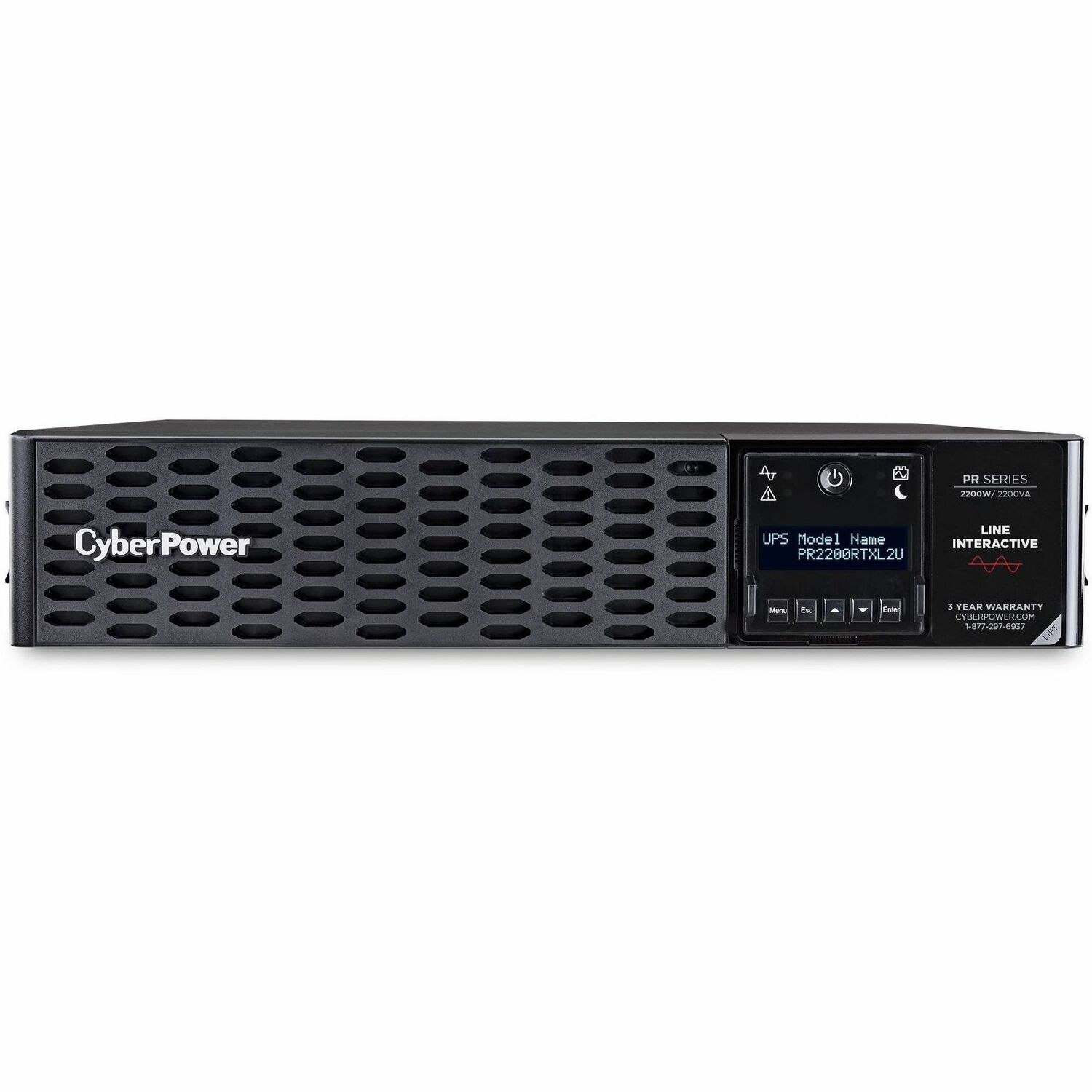 CyberPower PR2200RTXL2U New Smart App Sinewave UPS Systems - 120 VAC, NEMA L5-30P, 2U, Rack / Tower, Sine Wave, 8 Outlets, LCD, PowerPanel&reg; Business, $400000 CEG, 3YR Warranty
