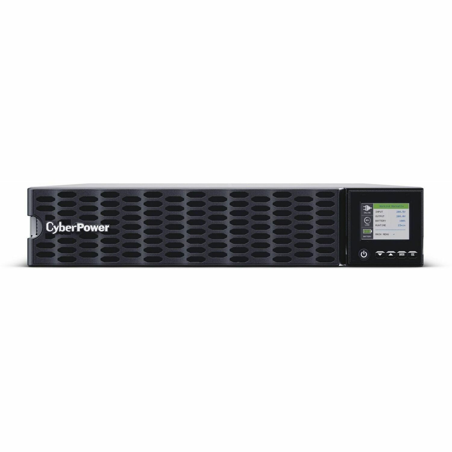 CyberPower OL6KRTHD Smart App Online UPS Systems - 200 - 240 VAC, Hardwire Terminal (NEMA L6-30P power cord included), 2U, Rack / Tower, Sine Wave, 4 Outlets, LCD, PowerPanel&reg; Business, $300000 CEG, 3YR Warranty