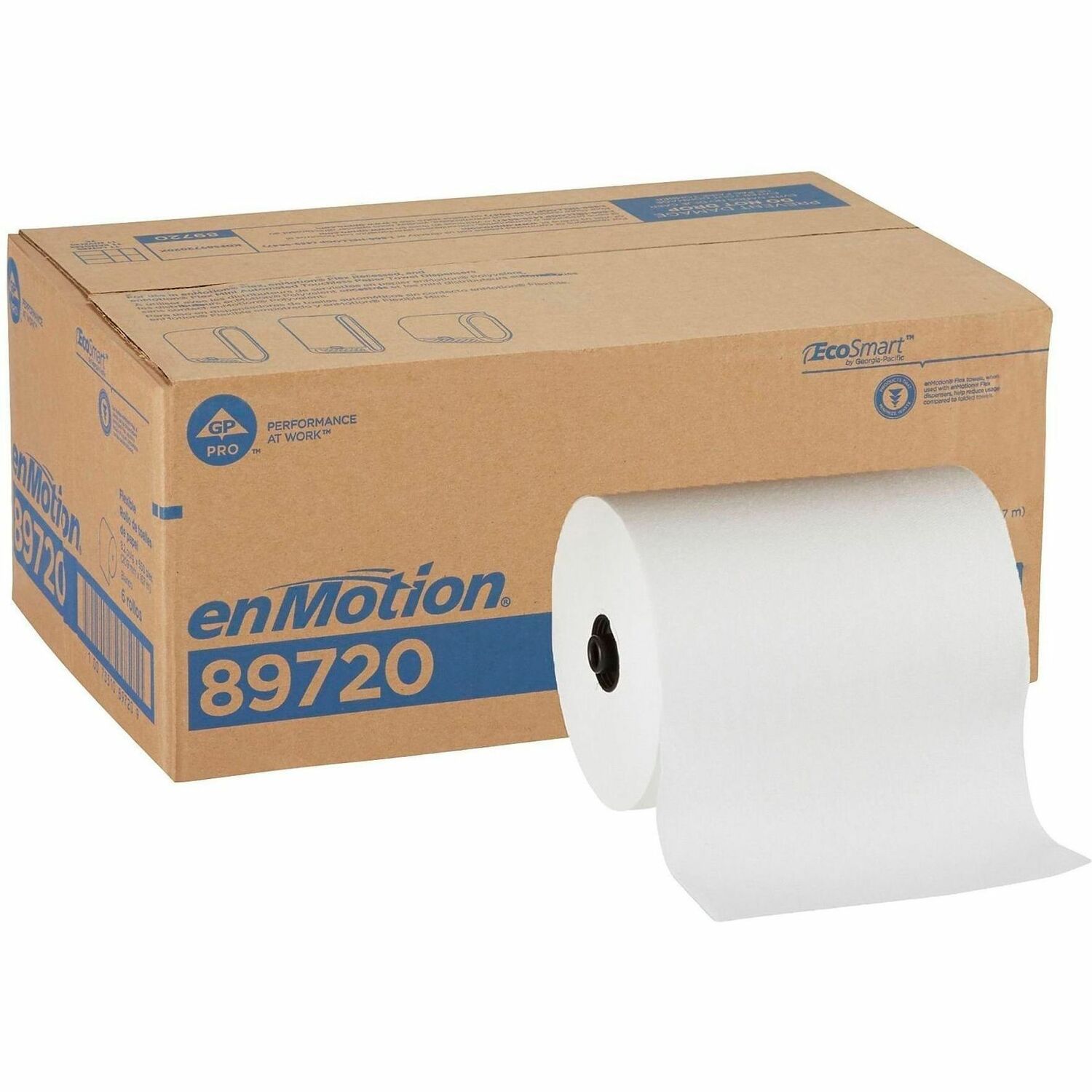enMotion Paper Towel Rolls, 8 1/4" x 550', White, Case Of 6 Rolls