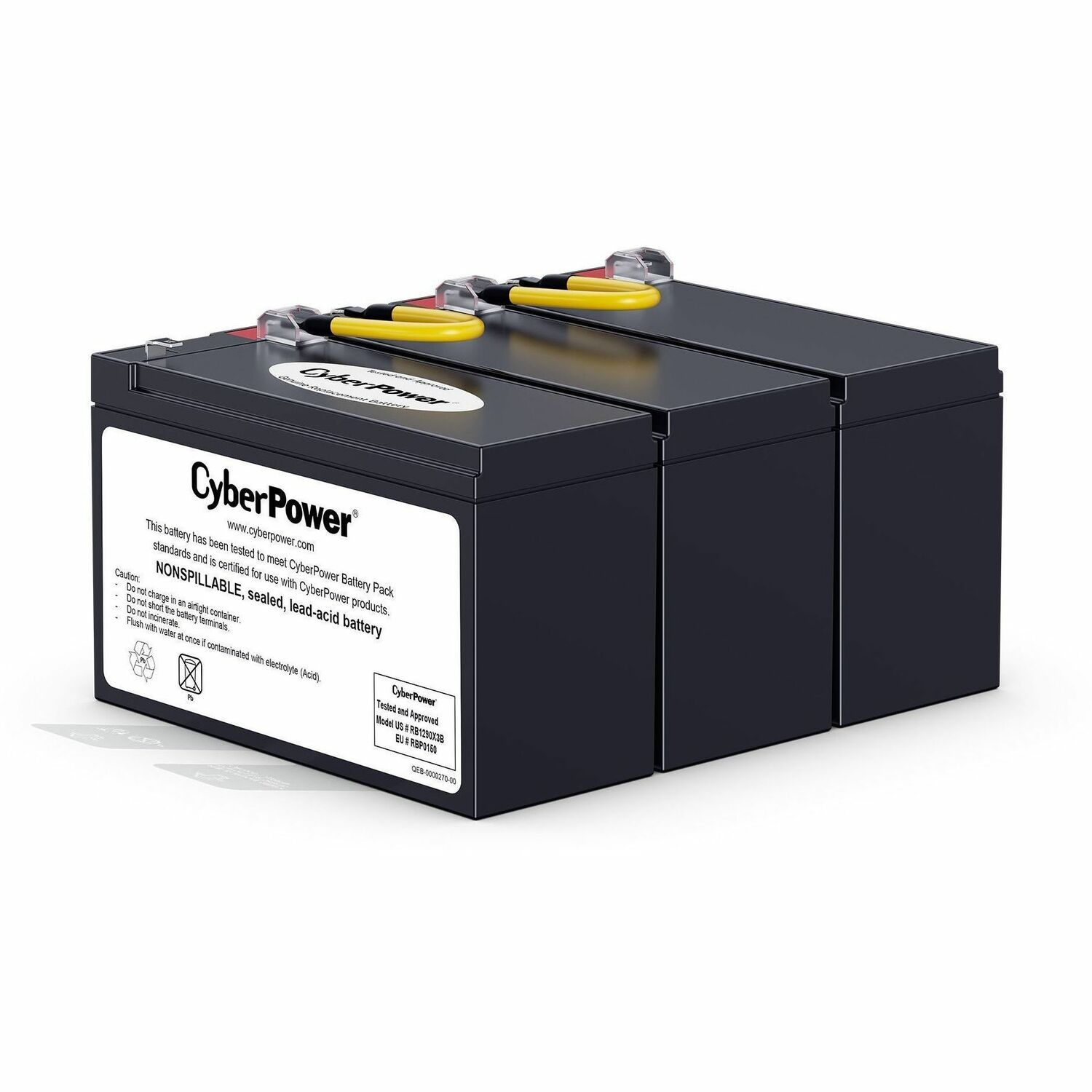 CyberPower RB1290X3B UPS Battery Pack - 9000 mAh - 12 V DC - Lead Acid - Sealed, Leak Proof/User Replaceable