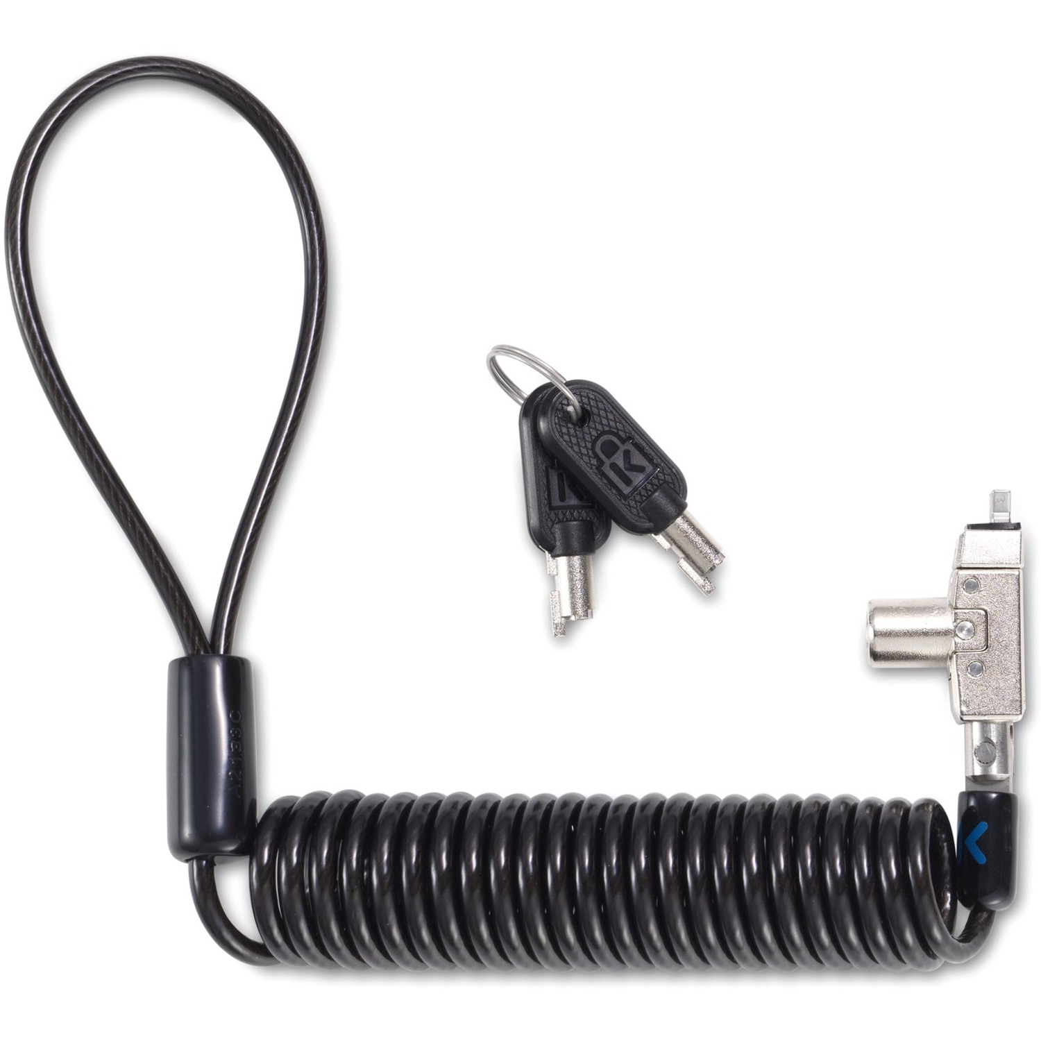 Kensington Slim N17 2.0 Portable Keyed Laptop Lock for Wedge-Shaped Slots - Portable - Keyed Lock - Carbon Steel, Plastic - For Notebook - Self-coiling