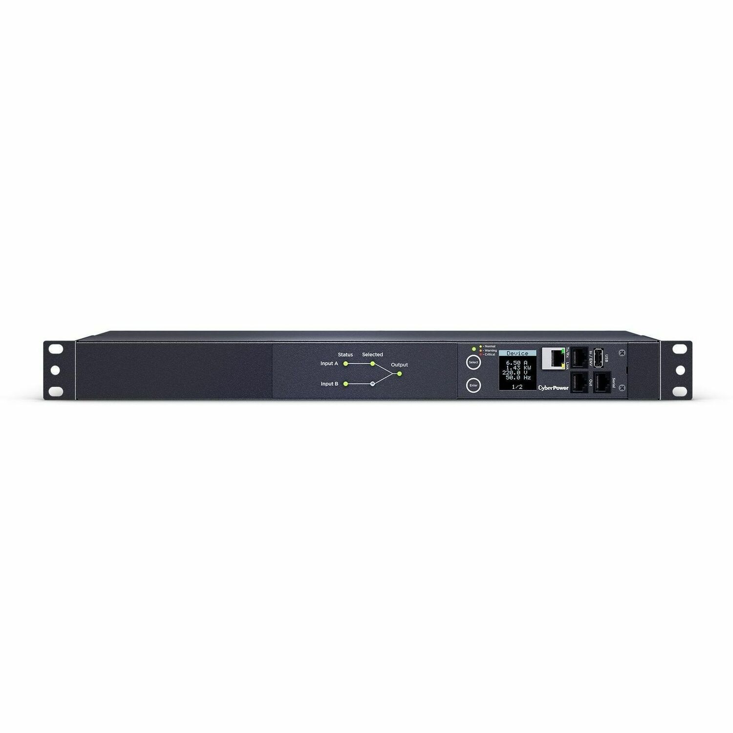 CyberPower ATS PDU44006 10-Outlets PDU - Switched - NEMA L6-20P - 8 x IEC 60320 C13, 2 x IEC 60320 C19 - 240 V AC - Network (RJ-45) - 1U - Rack