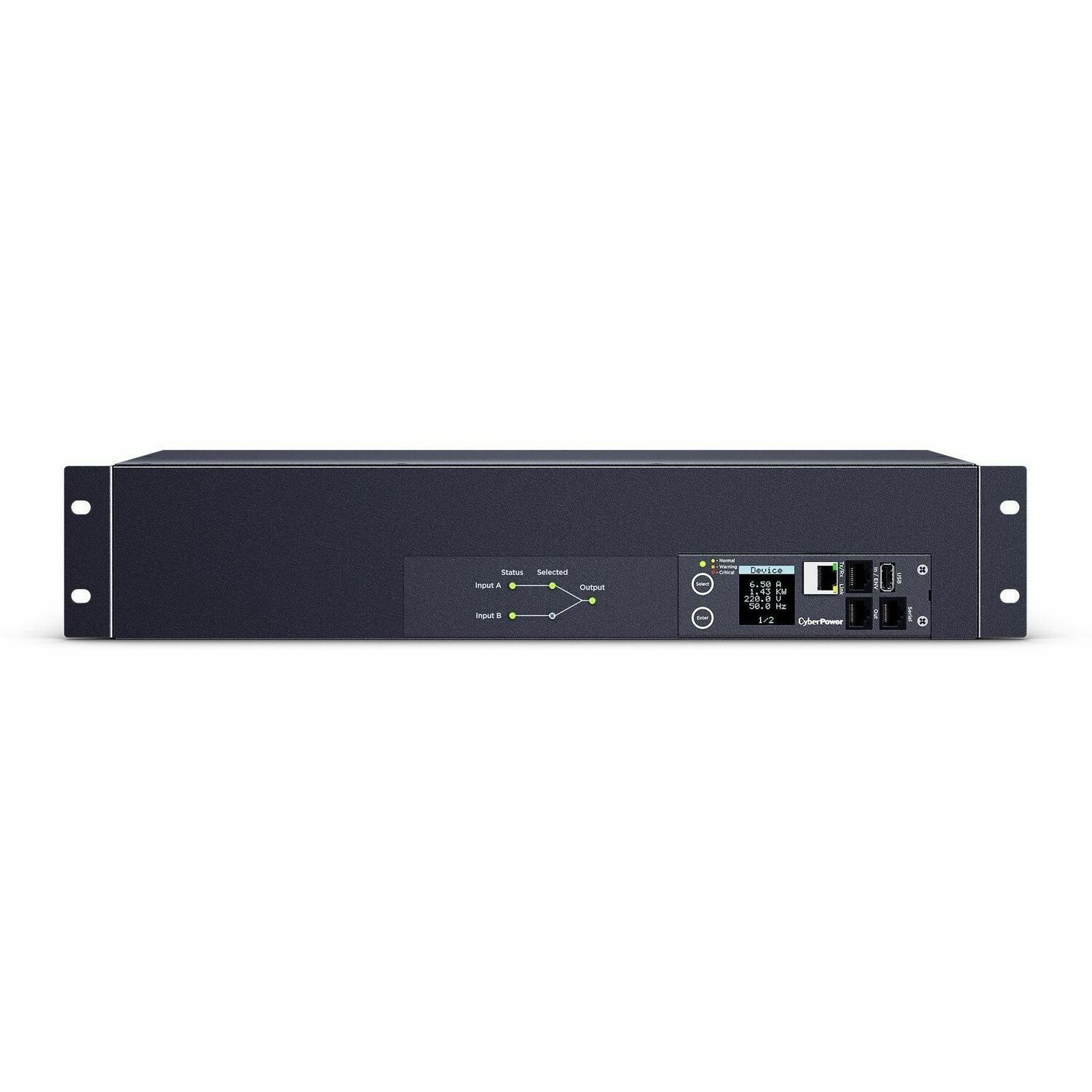 CyberPower Metered ATS PDU PDU44007 19-Outlets PDU - Metered - NEMA L6-30P - 16 x IEC 60320 C13, 2 x IEC 60320 C19, 1 x NEMA L6-30R - 230 V AC - Network (RJ-45) - 2U - Horizontal - Rack-mountable
