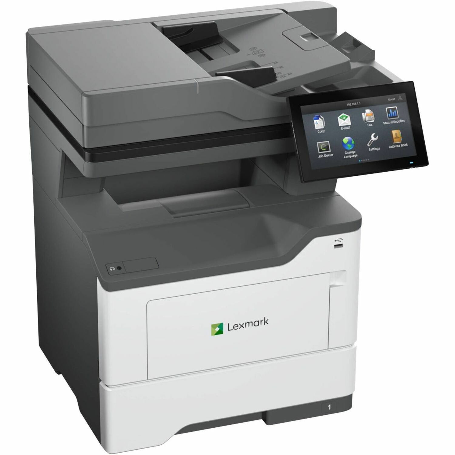 Lexmark MX632adwe Wired & Wireless Laser Multifunction Printer - Monochrome  - Copier/Fax/Printer/Scanner - 50 ppm Mono Print - 1200 x 1200 dpi Print - Automatic Duplex Print - Up to 175000 Pages Monthly - Color Flatbed/ADF Scanner - 600 x 600 dpi Optical