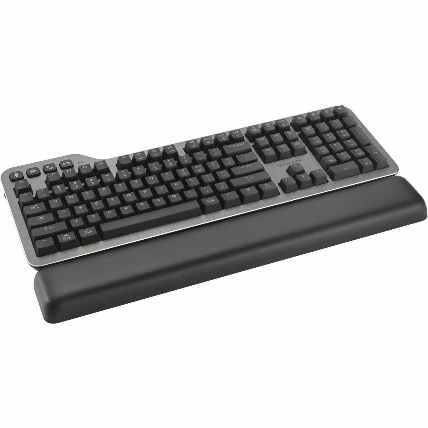 Kensington MK7500F QuietType Pro Silent Mechanical Keyboard with Meeting Controls - Wired/Wireless Connectivity - Bluetooth - Full-size - 32.81 ft (10000 mm) - 2.40 GHz - USB Type A Interface - 108 Key(s) - PC, Mac - Mechanical Keyswitch - Proprietary Bat
