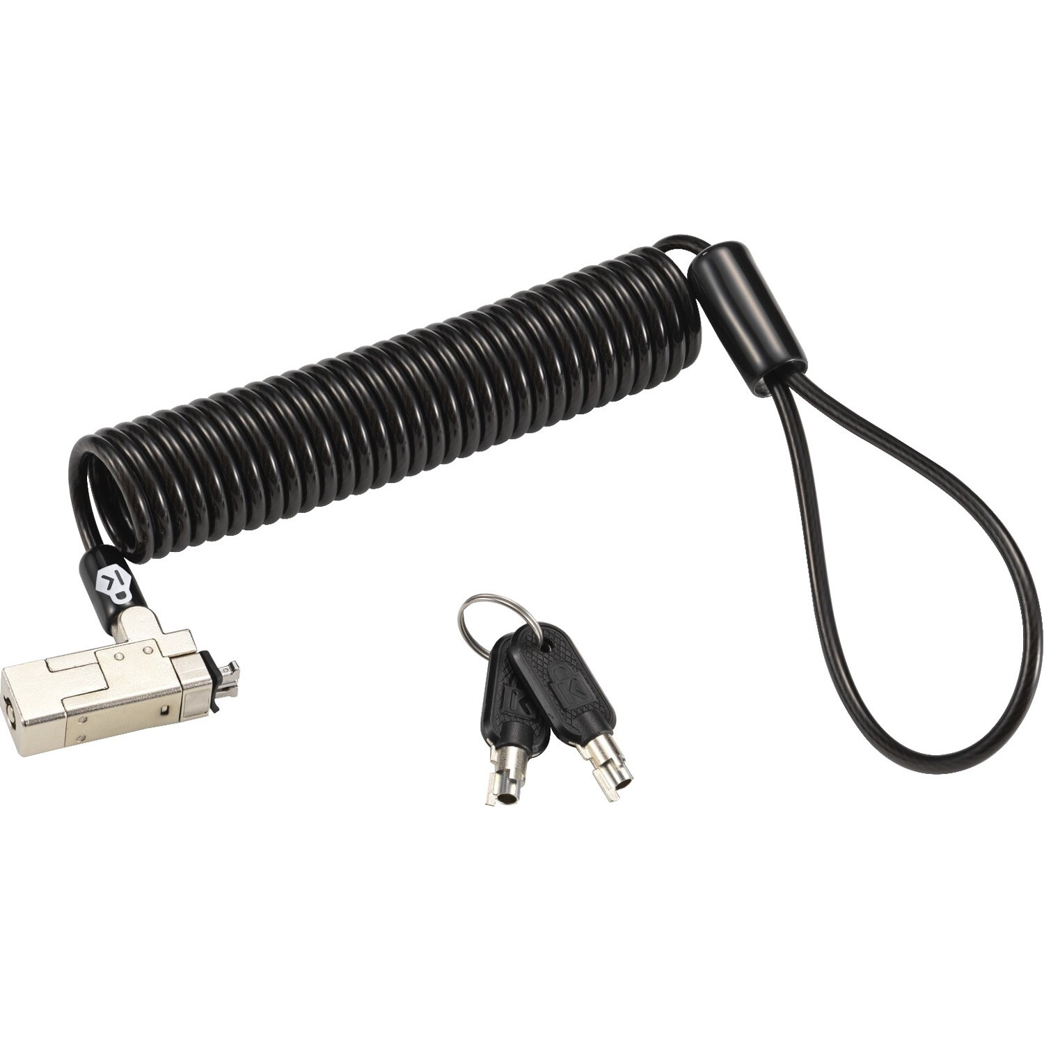 Kensington Slim NanoSaver 2.0 Portable Keyed Laptop Lock - 5.9 ft (1.80 m) Cable - Portable - Keyed Lock - Silver - Carbon Steel, Plastic - For Notebook - Self-coiling