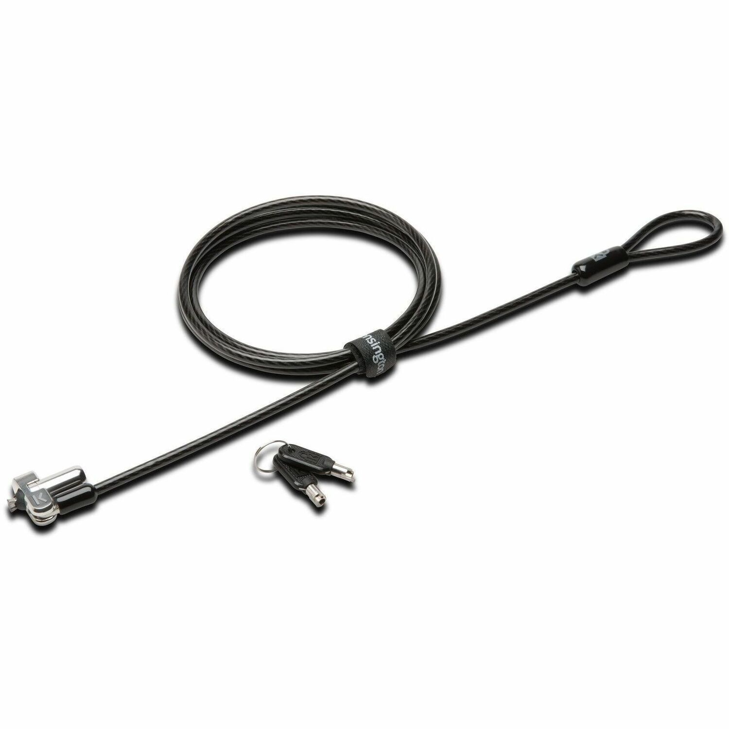Kensington N17 Keyed Laptop Lock for Wedge-Shaped Slots - Custom Keyed - TAA - 6 ft (1.83 m) Cable - Keyed Lock - Carbon Steel, Plastic - For Notebook, Tablet 
