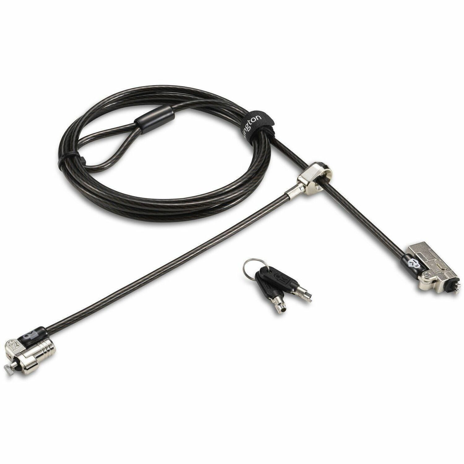 Kensington Slim NanoSaver 2.0 Cable Lock - Supervisor Keyed - Carbon Steel - For Notebook, Monitor, Docking Station