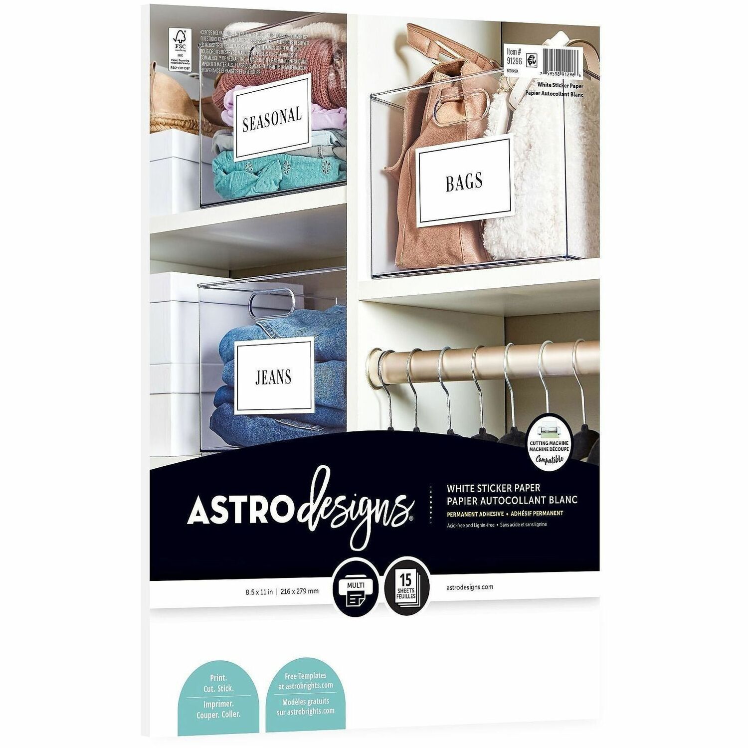 Wausau Paper Astrodesigns White Sticker Paper