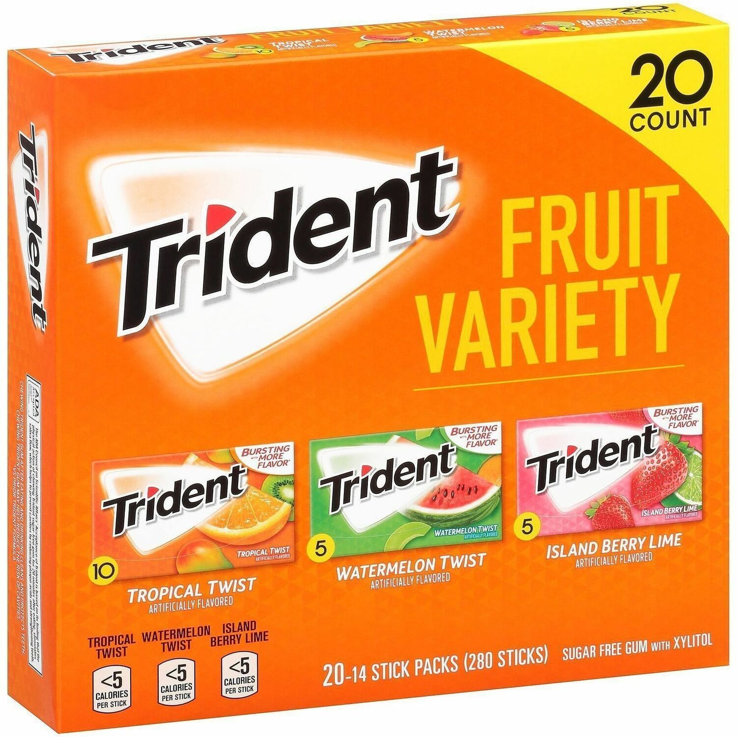 Green Rabbit Trident Sugar-Free Gum Fruit Variety