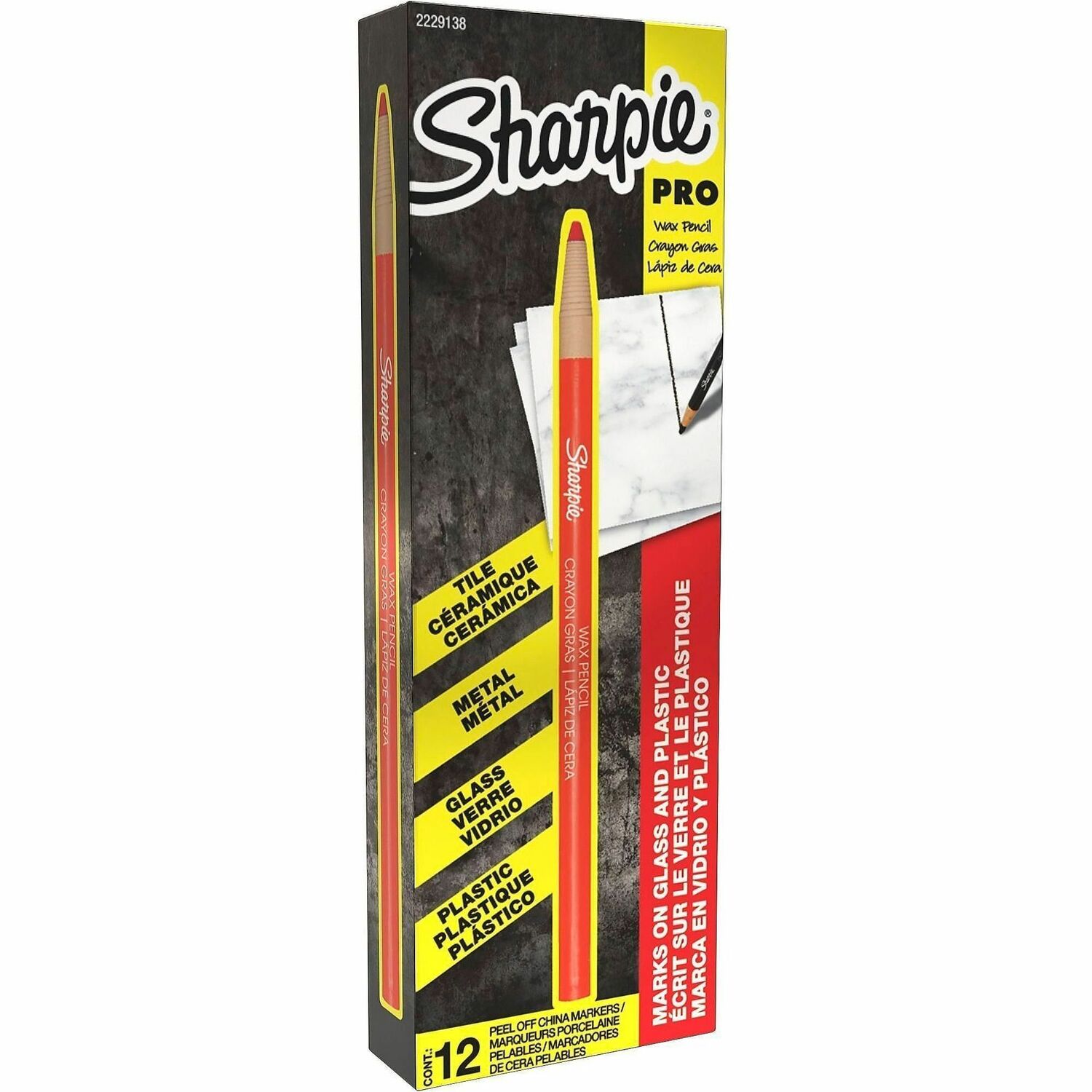 SHARPIE China Marker, Peel Off, fijne punt, 2 mm, wit, 3 stuks