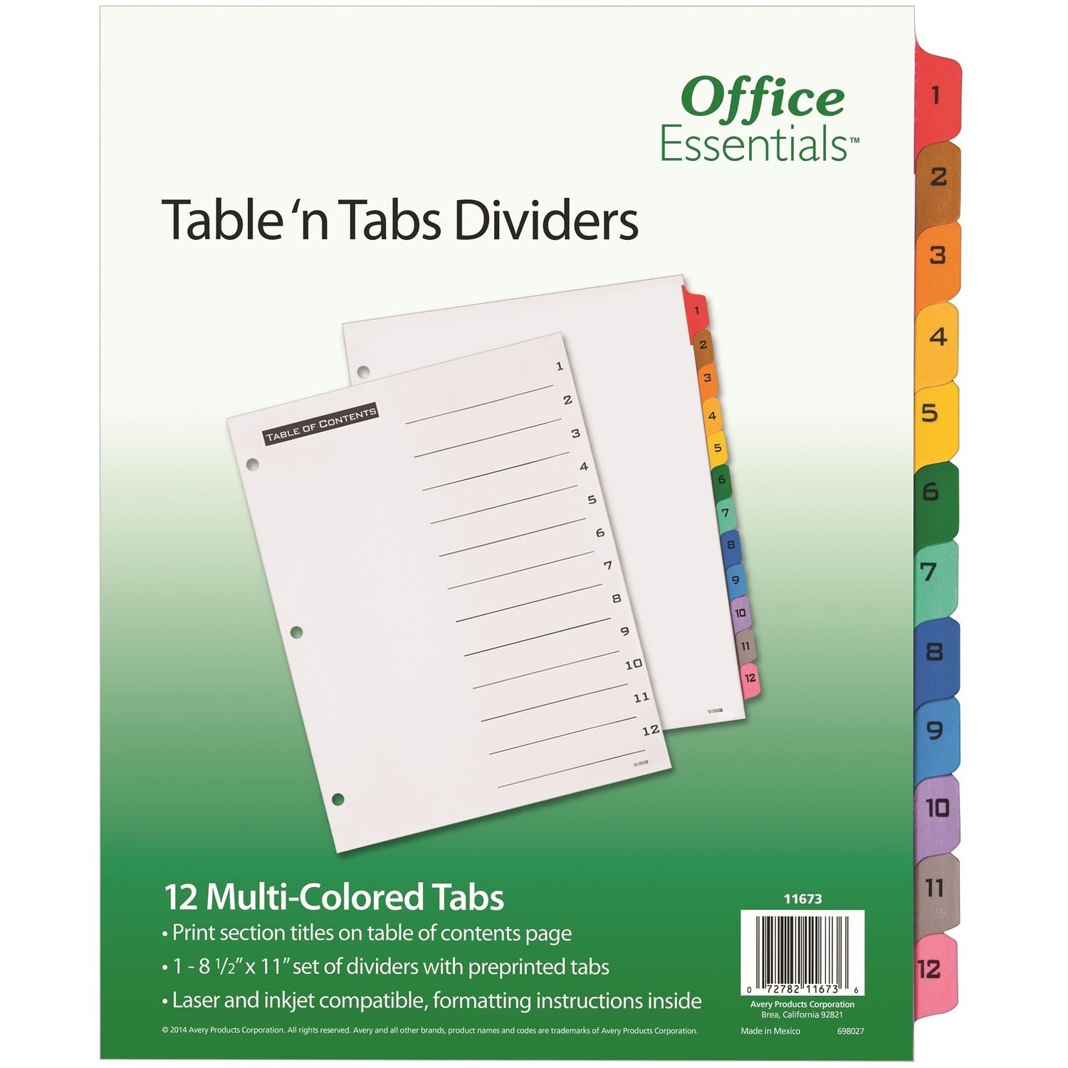 Avery® Table &lsquo;N Tabs Numeric Dividers - Miscellaneous | Avery