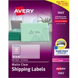 Avery® Clear Shipping Labels, Sure Feed, 2