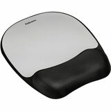 Fellowes Memory foam Mouse Pad/Wrist Rest- Silver Streak