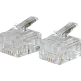 C2G RJ11 6x4 Modular Plug for Round Solid Cable - 50pk