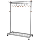 Alba 2-shelf Mobile Chrome Coat Rack