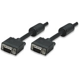 Manhattan HD15 Male / HD15 Male with Ferrite Cores, 1.8 m (6 ft.), Black