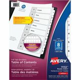 Avery® Ready Index® Table of Content Dividers for Laser and Inkjet Printers, 8 tabs