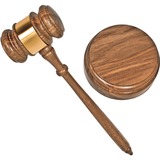 Advantus Gavel Set with Sound Block and Brass Band